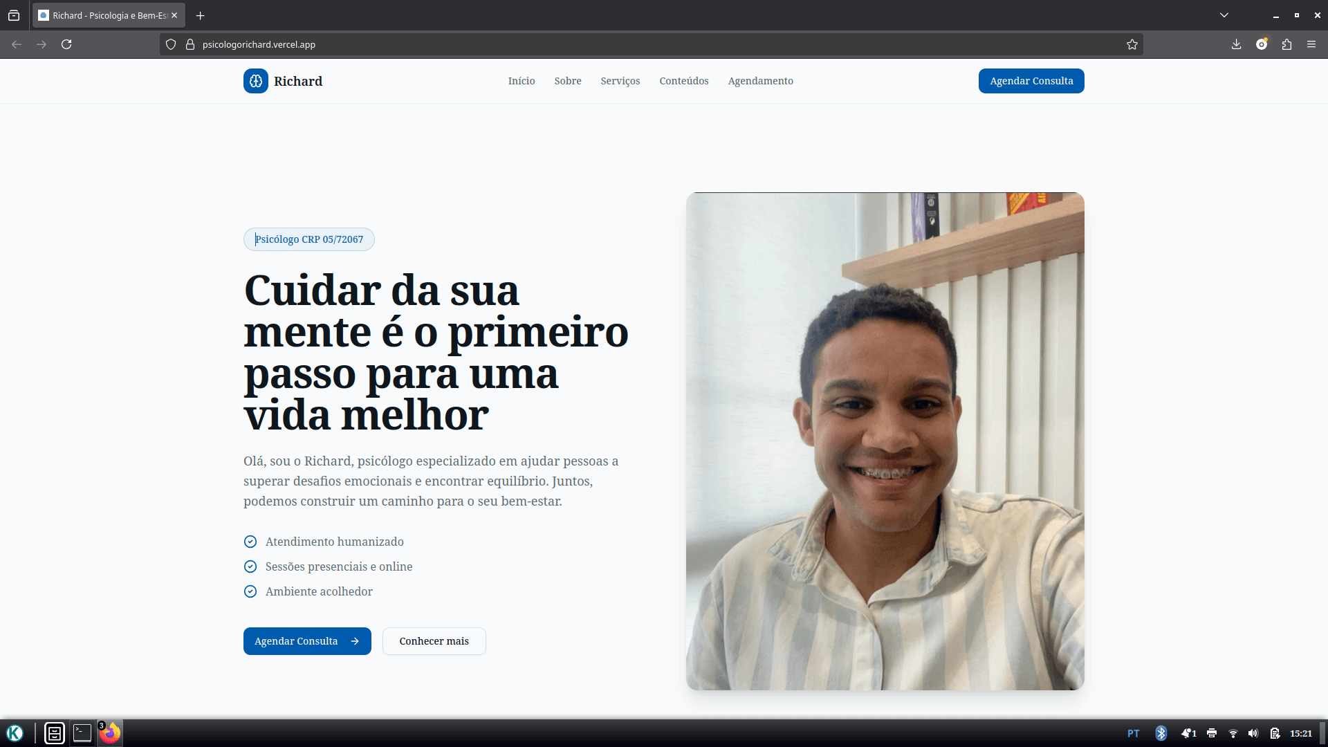Site profissional para Psicólogo